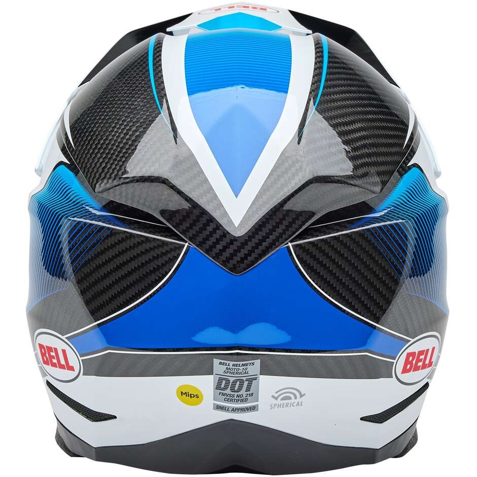 Bell MOTO-10 SPHERICAL EVADE Motocross Enduro Helmet White Blue Gloss