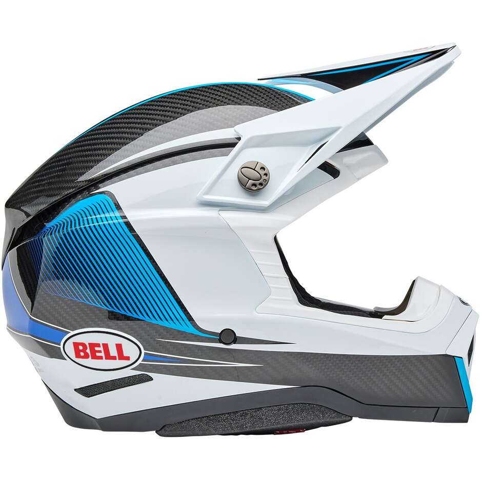 Bell MOTO-10 SPHERICAL EVADE Motocross Enduro Helmet White Blue Gloss