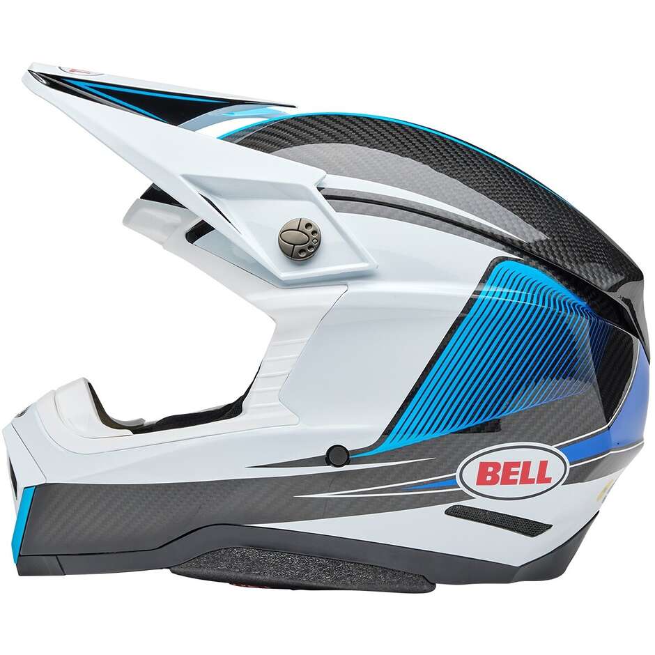 Bell MOTO-10 SPHERICAL EVADE Motocross Enduro Helmet White Blue Gloss