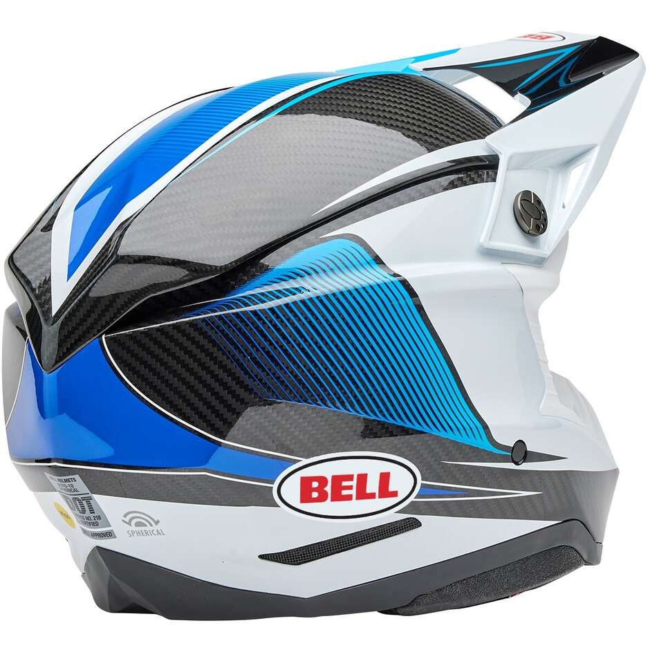 Bell MOTO-10 SPHERICAL EVADE Motocross Enduro Helmet White Blue Gloss