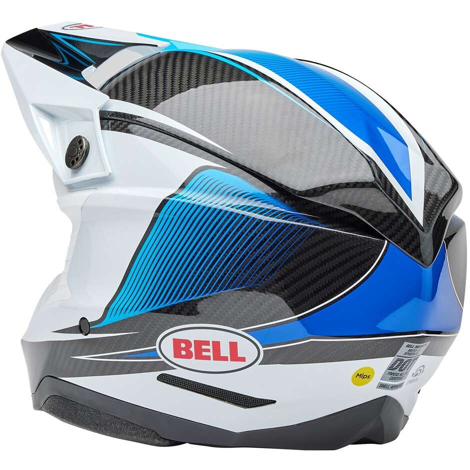 Bell MOTO-10 SPHERICAL EVADE Motocross Enduro Helmet White Blue Gloss