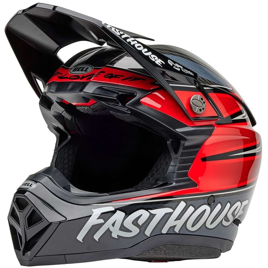Bell MOTO-10 SPHERICAL FASTHOUSE DITD Cross Enduro Helmet Grey Red