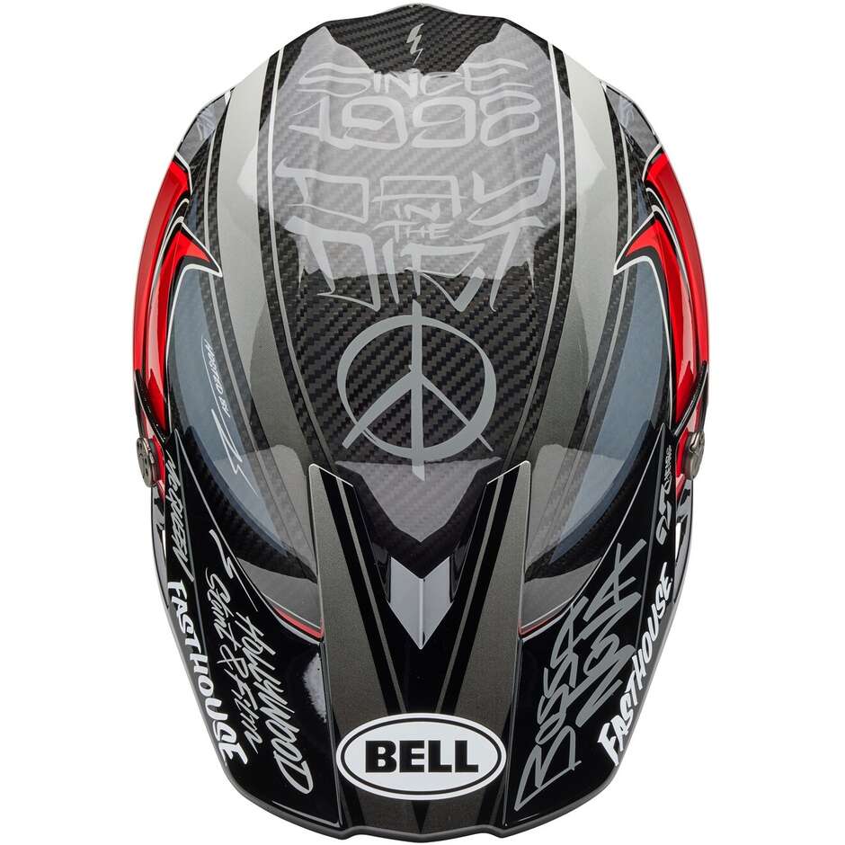 Bell MOTO-10 SPHERICAL FASTHOUSE DITD Cross Enduro Helmet Grey Red