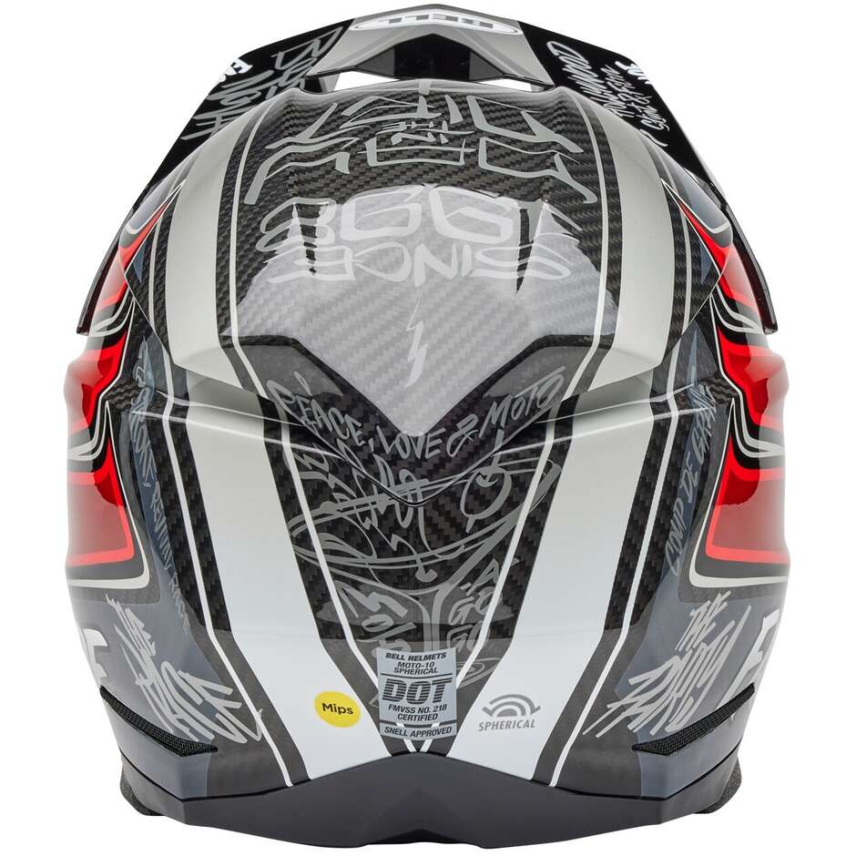 Bell MOTO-10 SPHERICAL FASTHOUSE DITD Cross Enduro Helmet Grey Red