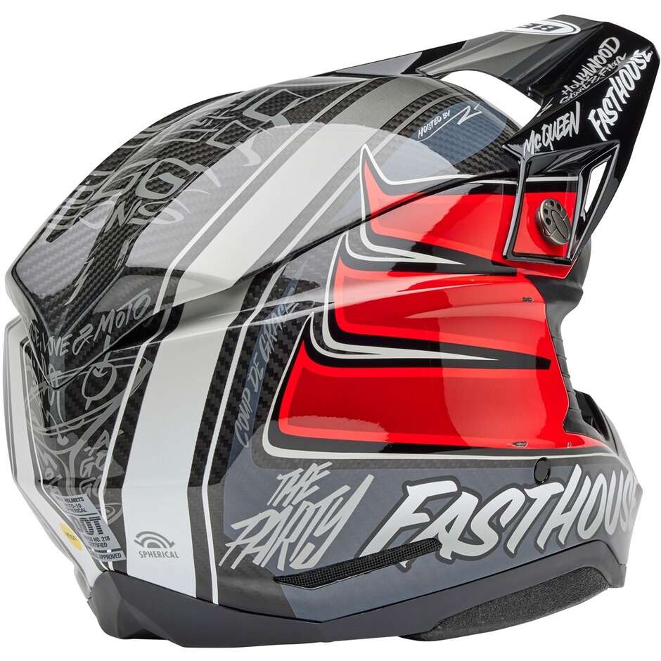 Bell MOTO-10 SPHERICAL FASTHOUSE DITD Cross Enduro Helmet Grey Red