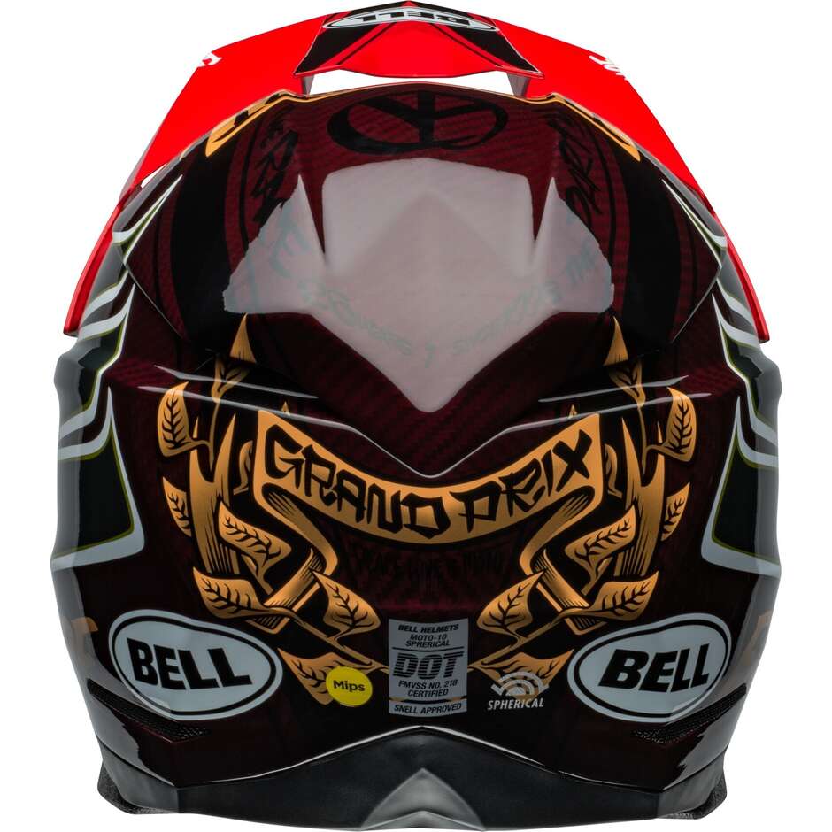 BELL MOTO-10 SPHERICAL FASTHOUSE DITD Cross Enduro Motorcycle Helmet Red Gold