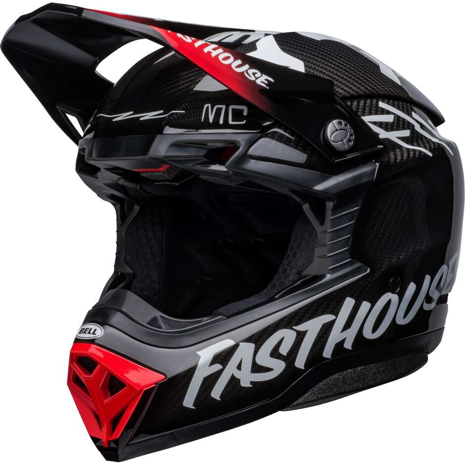 Bell MOTO-10 SPHERICAL FASTHOUSE PRIVATEER Cross Enduro Motorcycle Helmet Black Red