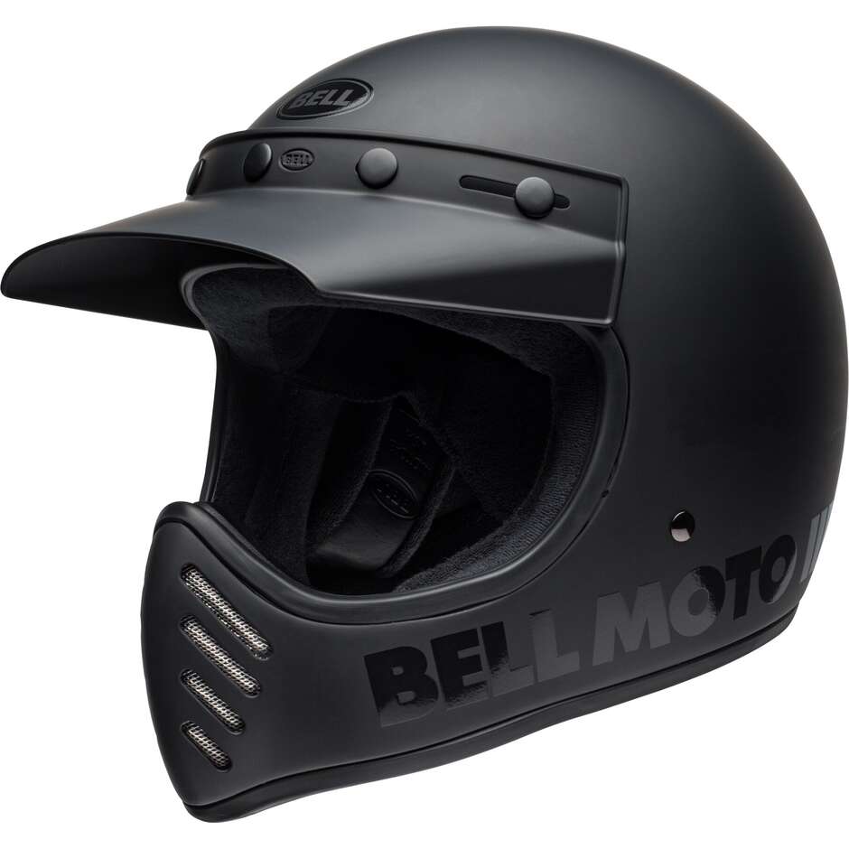 Bell MOTO-3 CLASSIC Custom Integral Motorcycle Helmet Glossy Matt Black