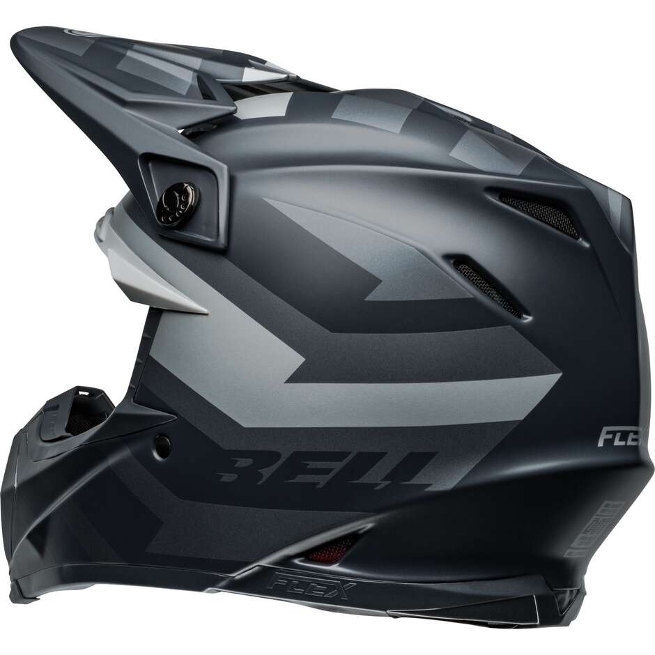 BELL MOTO-9S FLEX BANSHEE Cross Enduro Motorcycle Helmet Black Satin Silver