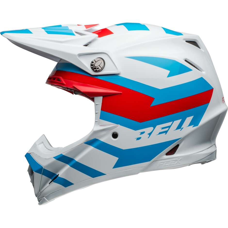 BELL MOTO-9S FLEX BANSHEE White Red Cross Enduro Motorcycle Helmet
