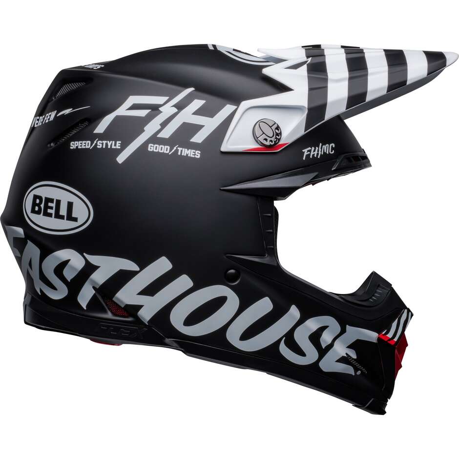 Bell MOTO-9s FLEX FASTHOUSE CREW Cross Enduro Motorcycle Helmet Matt Black White