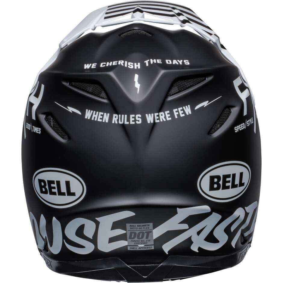Bell Moto-9s FLEX FASTHOUSE CREW Cross Enduro Motorradhelm Matt Schwarz Weiß