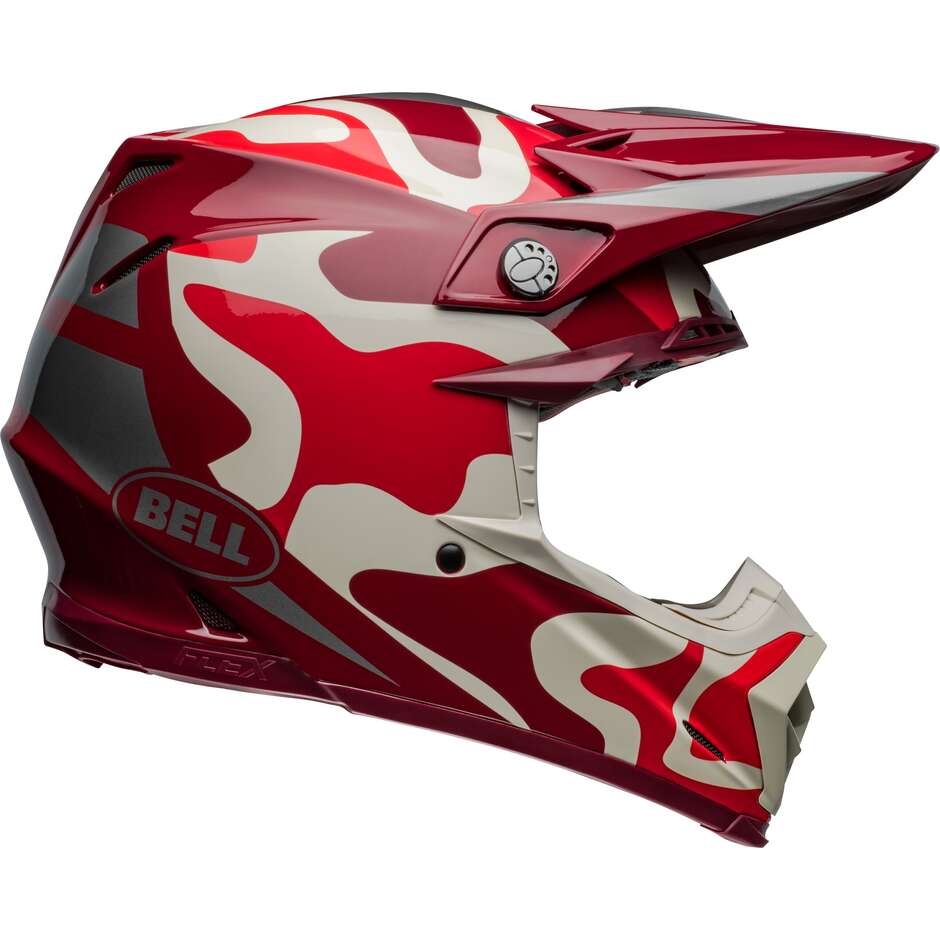 BELL MOTO-9S FLEX MECHANT Cross Enduro Motorcycle Helmet Red Silver