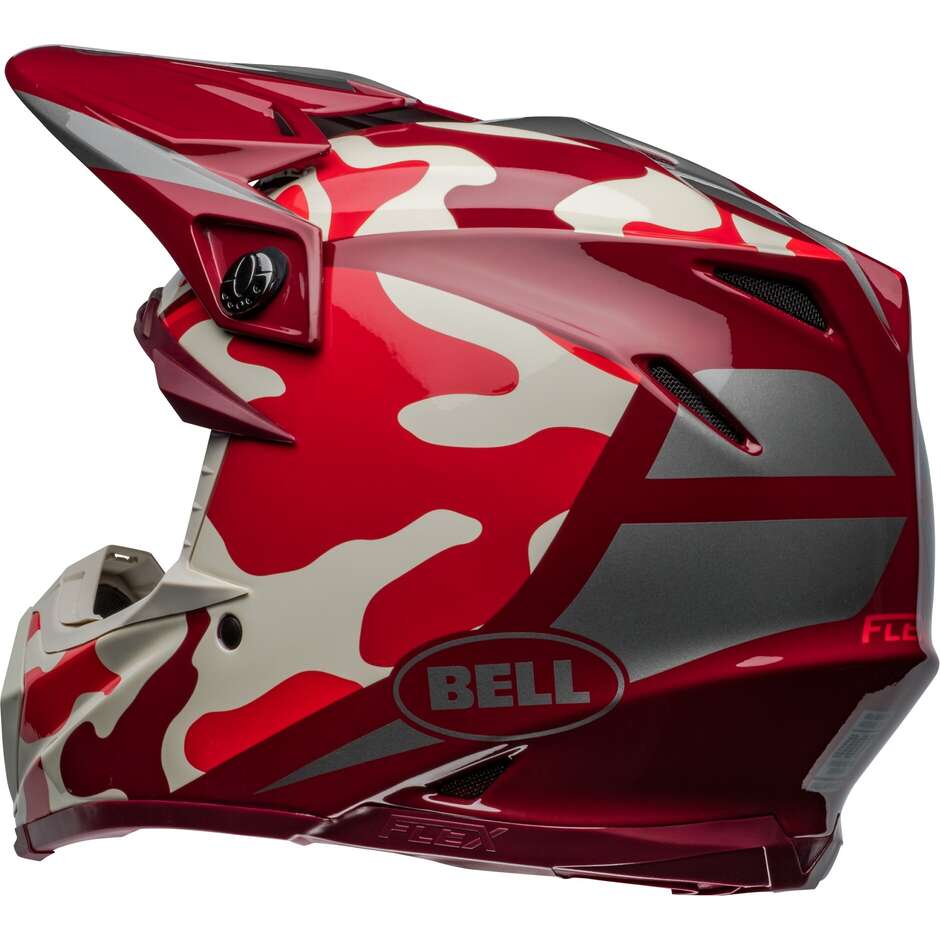 BELL MOTO-9S FLEX MECHANT Cross Enduro Motorradhelm Rot Silber