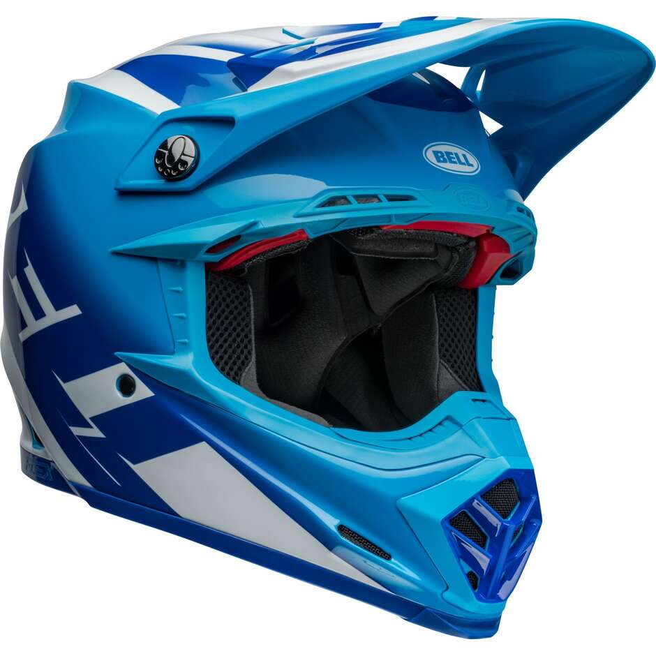 BELL MOTO-9S FLEX RAIL Cross Enduro Motorcycle Helmet Blue White