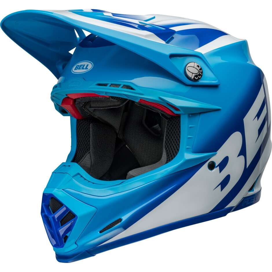 BELL MOTO-9S FLEX RAIL Cross Enduro Motorradhelm Blau Weiß