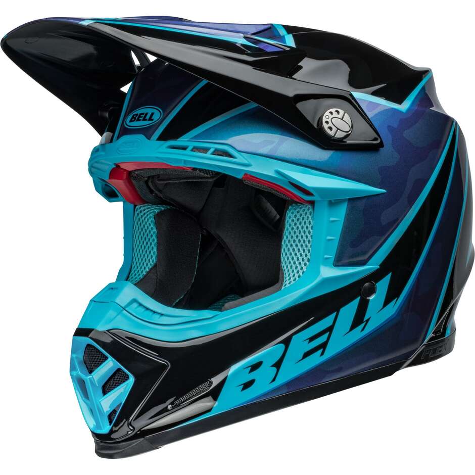 BELL MOTO-9S FLEX SPRITE Cross Enduro Motorcycle Helmet Black Blue