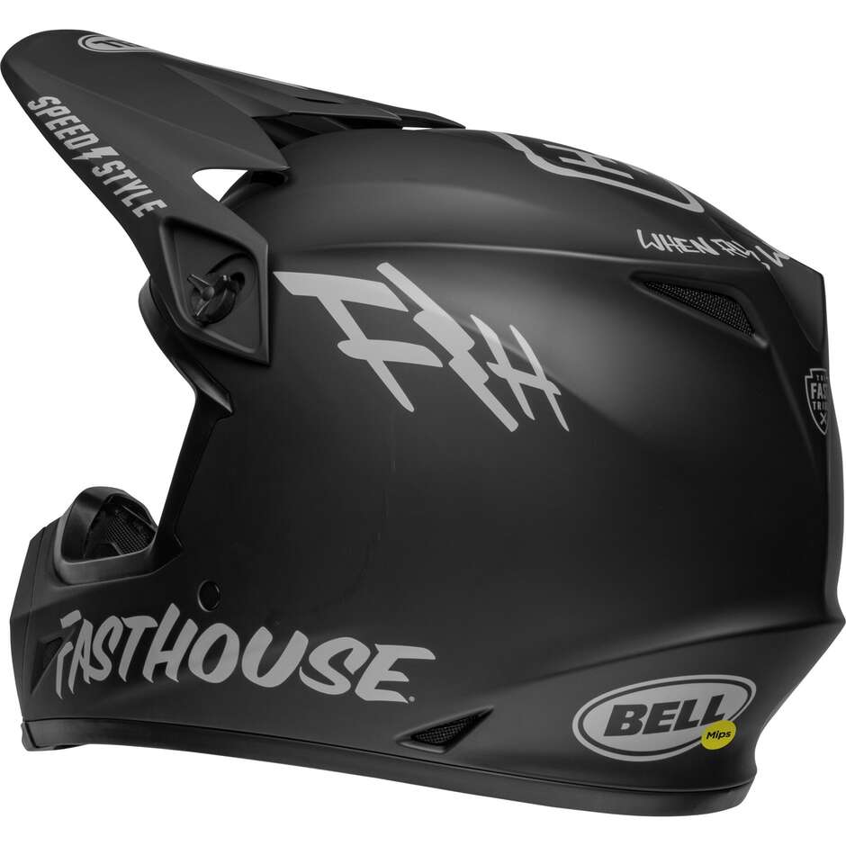 Bell MX-9 MIPS FASTHOUSE PROSPECT Cross Enduro Motorcycle Helmet Matt Black White