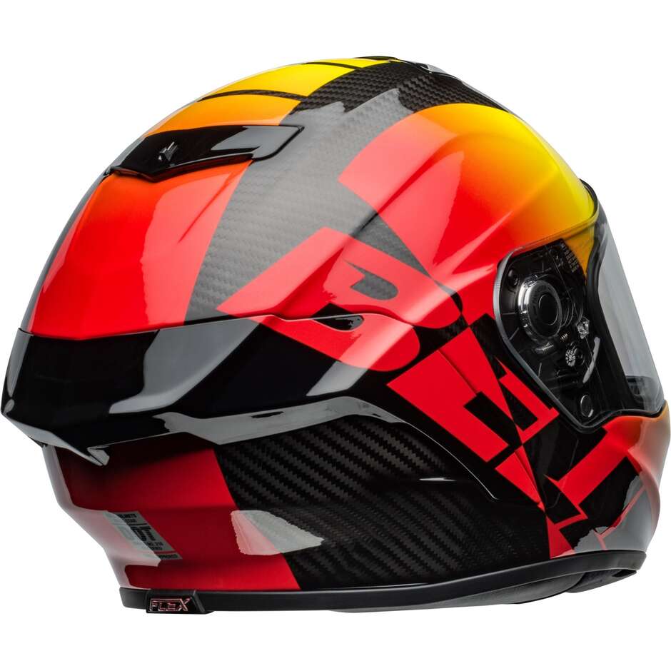 BELL RACE STAR FLEX DLX OFFSET Full Face Motorcycle Helmet Black Red