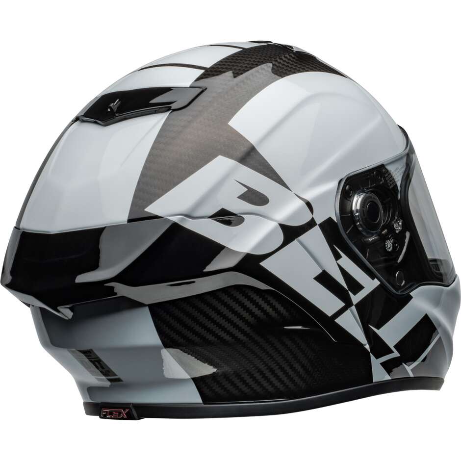 BELL RACE STAR FLEX DLX OFFSET Full Face Motorcycle Helmet Black White
