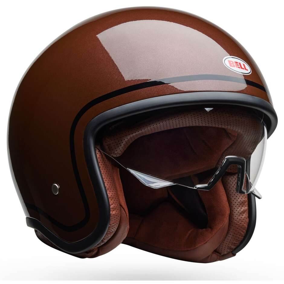 Bell TX501 CLASSIC ROOTBEER Custom Jet Motorcycle Helmet