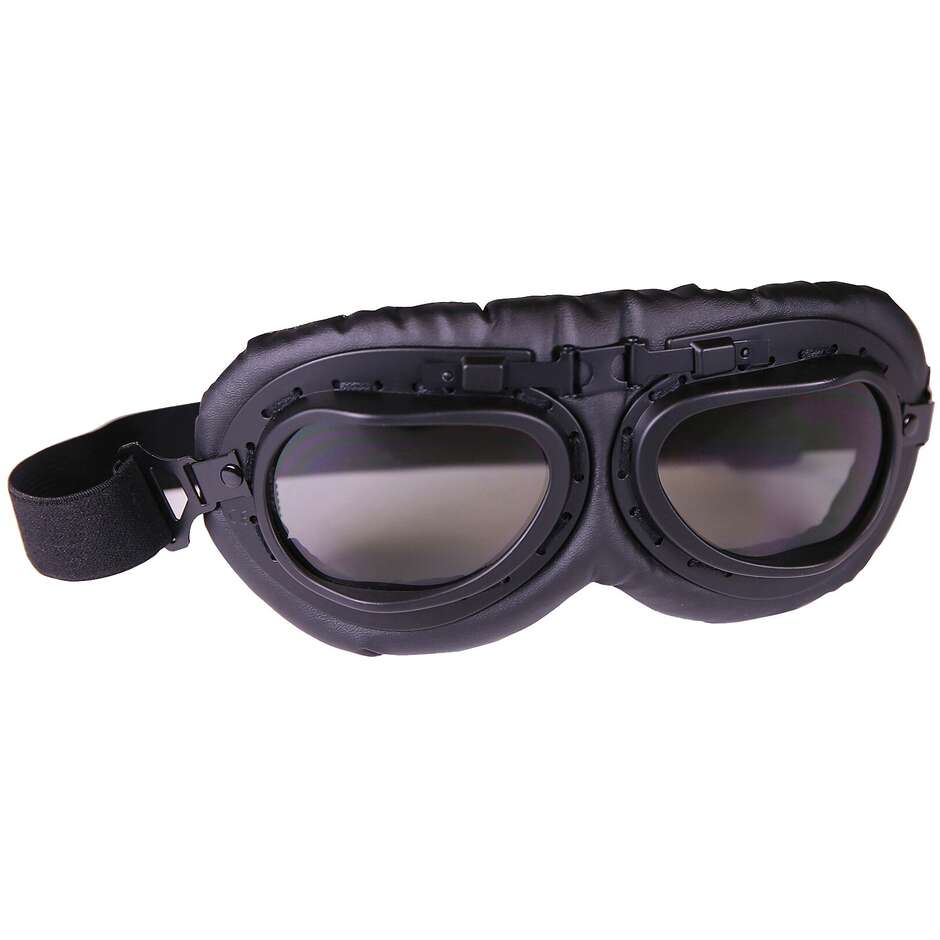 Benutzerdefinierte Stormer Motorradbrille schwarz schwarzes Leder