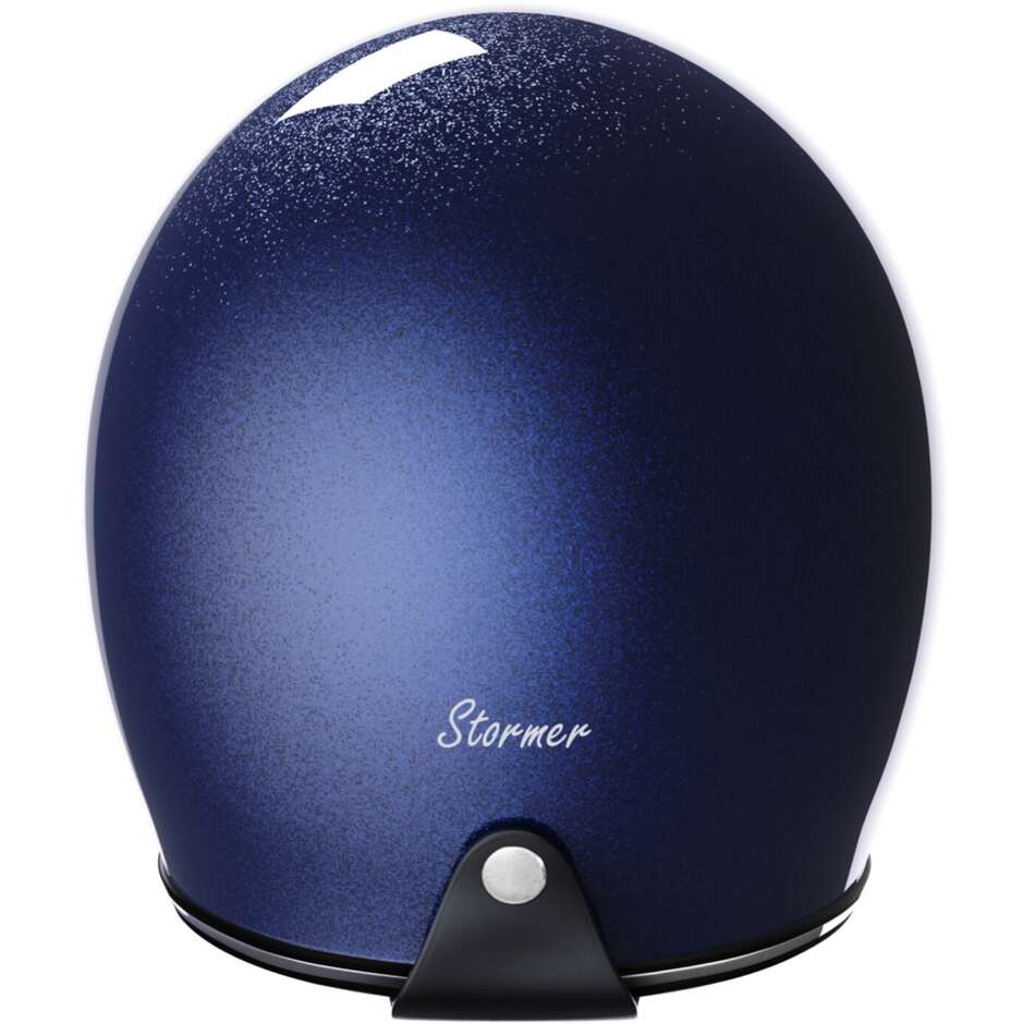 Benutzerdefinierter Jet Stormer QUARTZ GLITTER Motorradhelm, glänzendes Marineblau