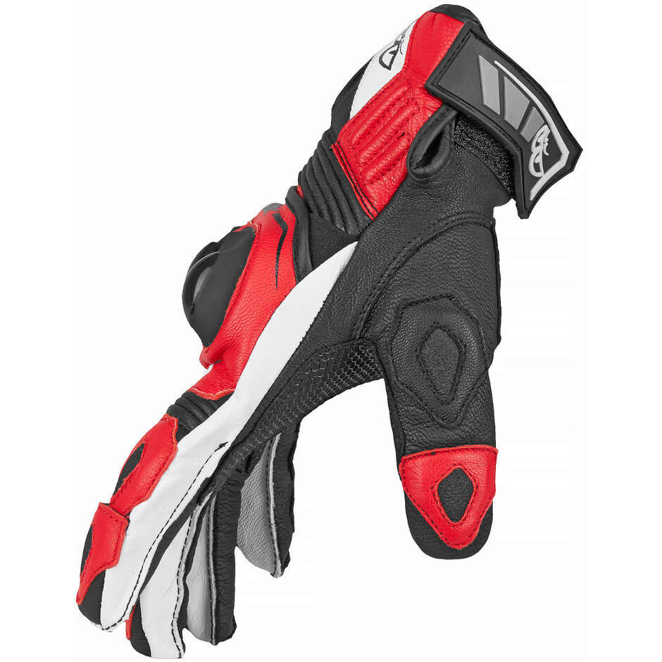 Berik 2.0 10509 Sprint Black Red Fluo Leather Motorcycle Gloves