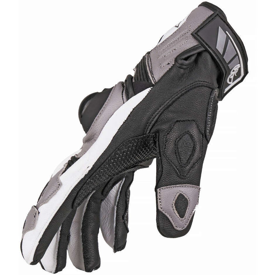 Berik 2.0 10509 Sprint Leather Motorcycle Gloves Black Dark Grey
