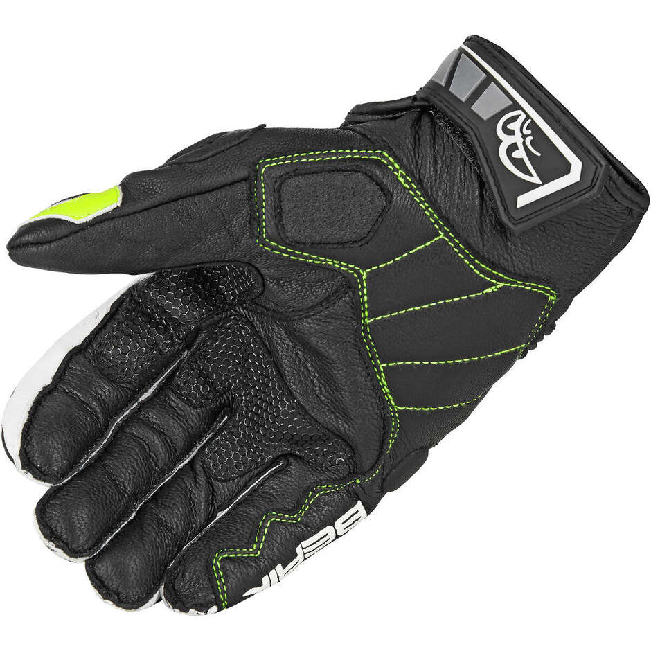 Berik 2.0 10509 Sprint Leather Motorcycle Gloves Black Fluo Yellow