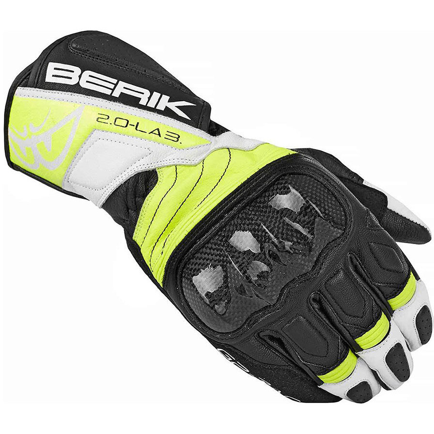 Berik 2.0 175102 Race Leather Racing Gloves Black White Yellow Certified