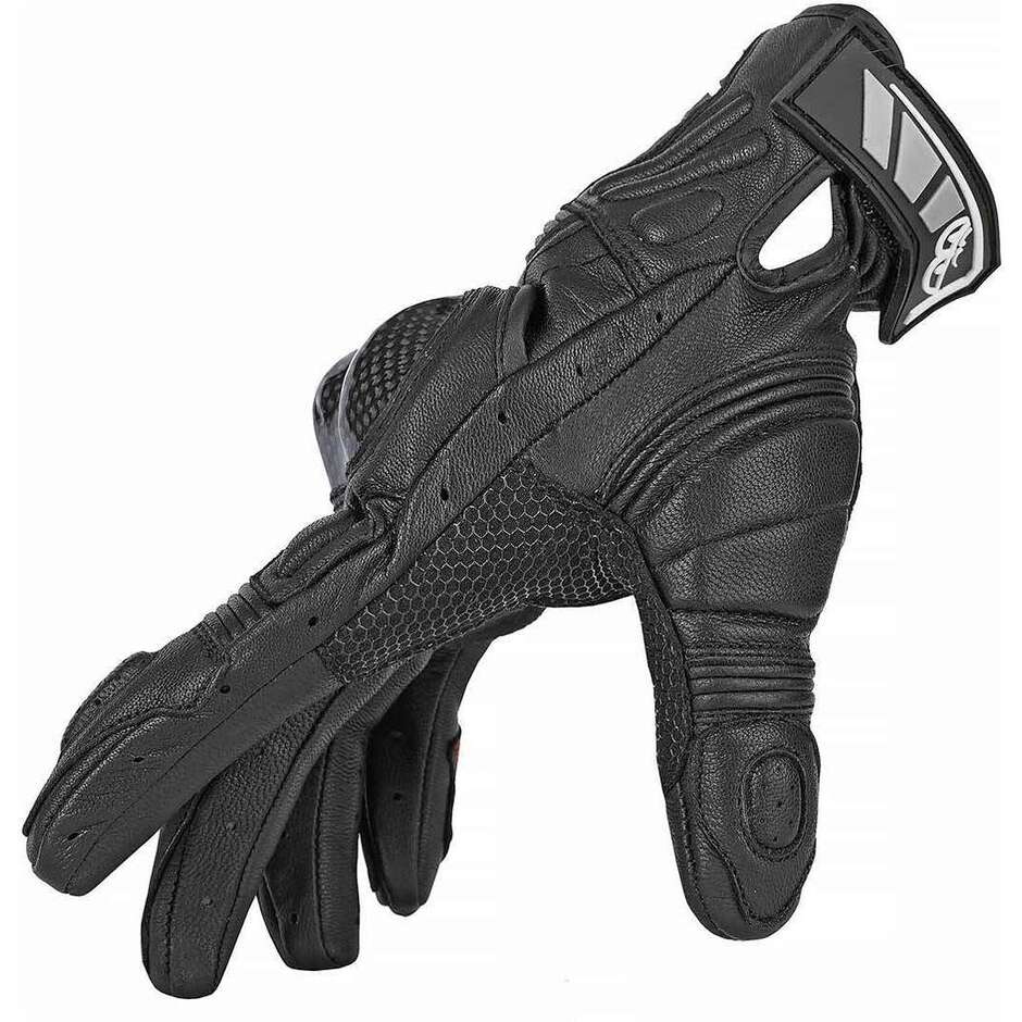 Berik 2.0 175105 Short  Black Leather Sport Motorcycle Gloves