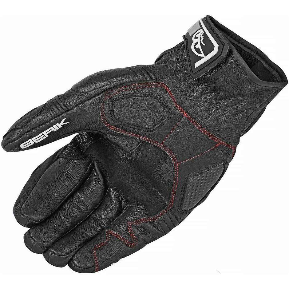 Berik 2.0 175105 Short  Black Leather Sport Motorcycle Gloves