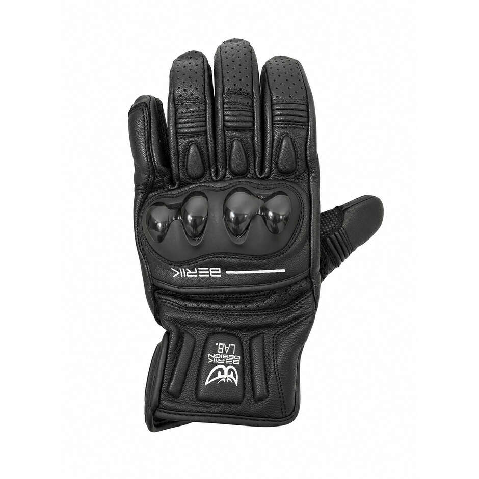 Berik 2.0 185305 Neue TX-2 Motorradhandschuhe aus schwarzem Leder