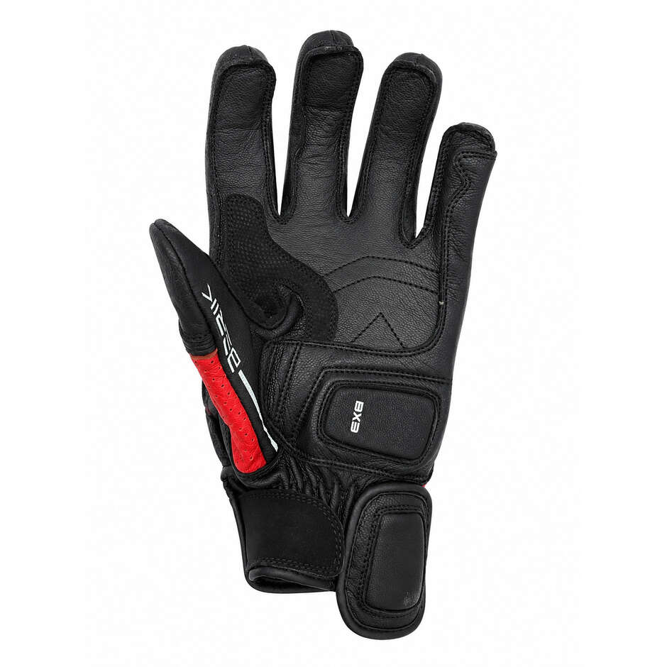 Berik 2.0 185305 Neue TX-2 Motorradhandschuhe aus schwarzem und rotem Leder