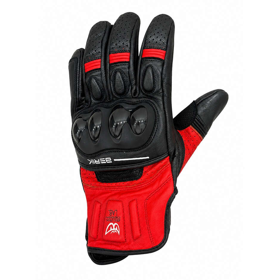 Berik 2.0 185305 New TX-2 Black Red Leather Motorcycle Gloves