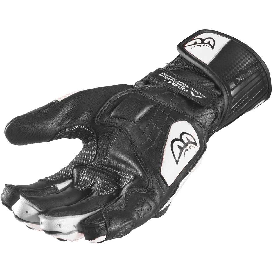 Berik 2.0 195112 GP Series Schwarz-Weiß-Rennleder-Motorradhandschuhe