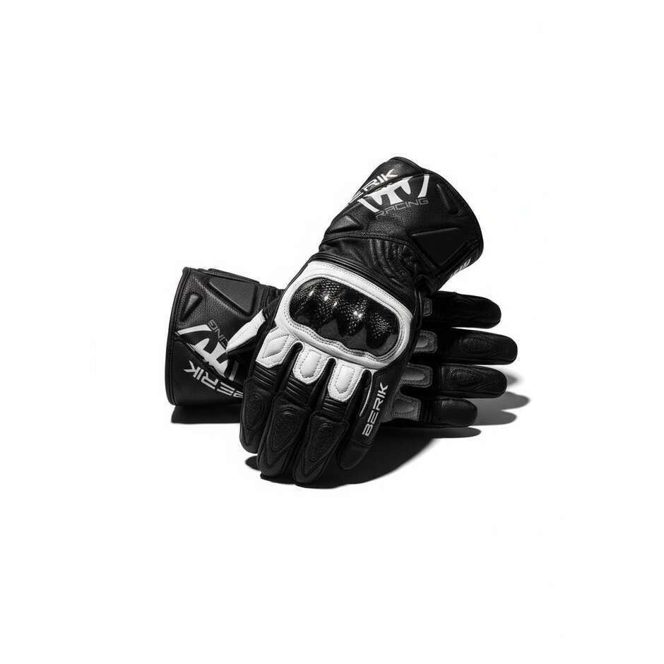 Berik 2.0 235102 FR Schwarz-Grau Racing Leder Motorradhandschuhe