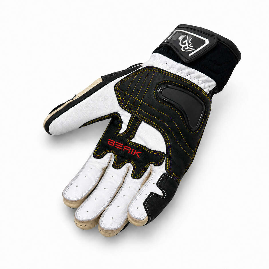 Berik 2.0 235106FR Black Khaki Leather Motorcycle Gloves