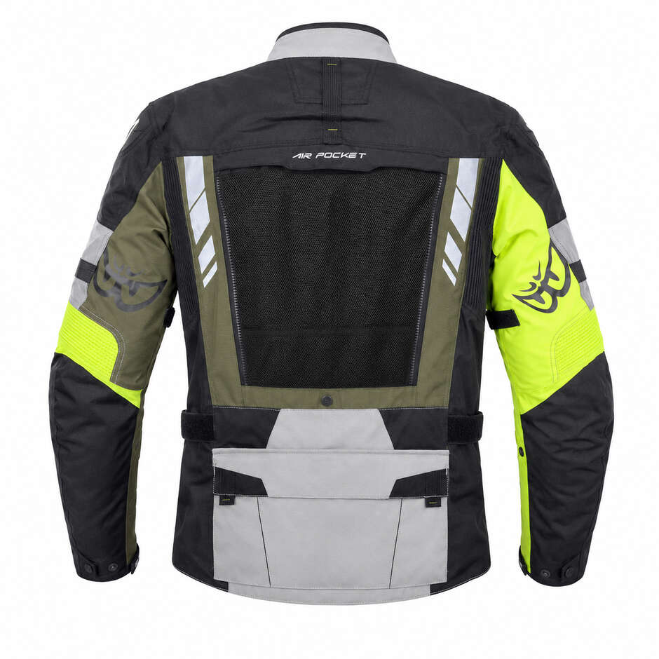 Berik 2.0 Adventure Nj-253328-BL Technical Motorcycle Jacket Black White Red Yellow Fluorescent Green
