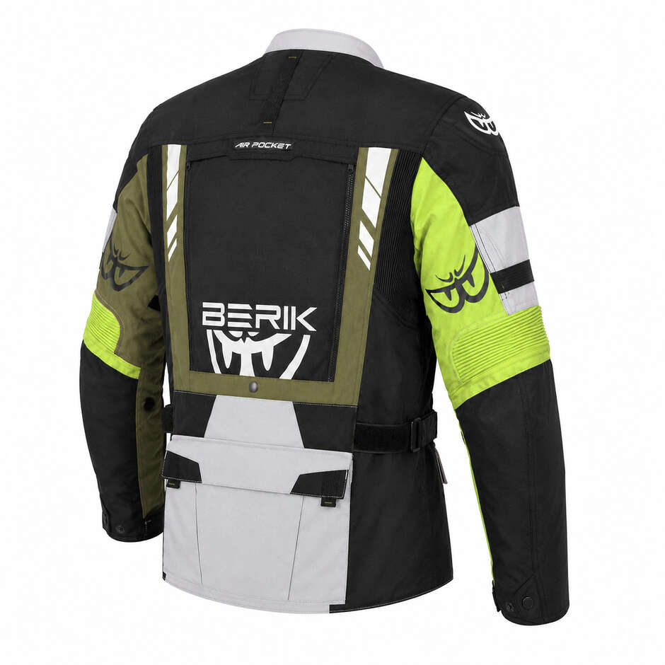 Berik 2.0 Adventure Nj-253328-BL Technical Motorcycle Jacket Black White Red Yellow Fluorescent Green