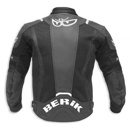 Berik 2.0 Air Flow 10177 Veste de moto en cuir noir perforé