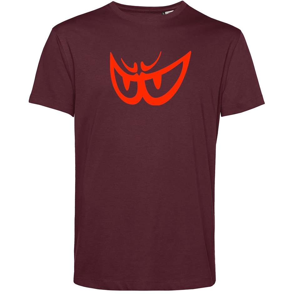 Berik 2.0 Crewneck TEE T-Shirt In Organic Cotton Burgundy Red Eye Red