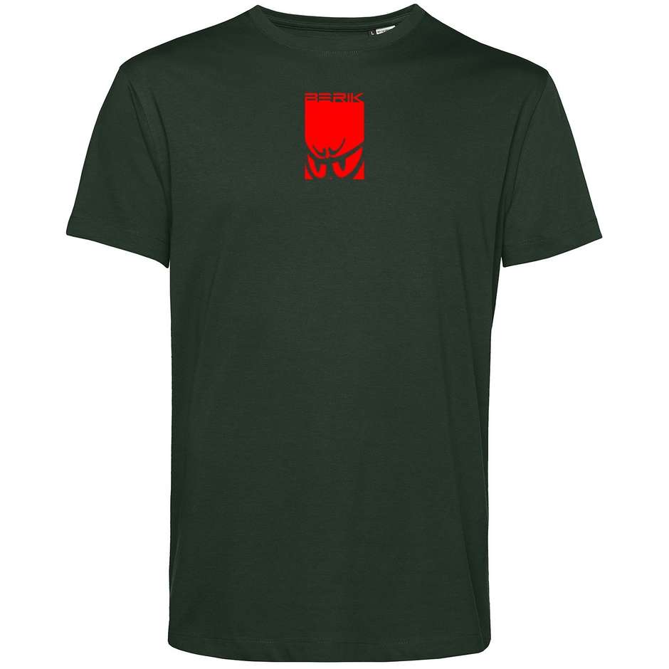 Berik 2.0 Crewneck TEE T-Shirt In Organic Cotton Green Red Logo