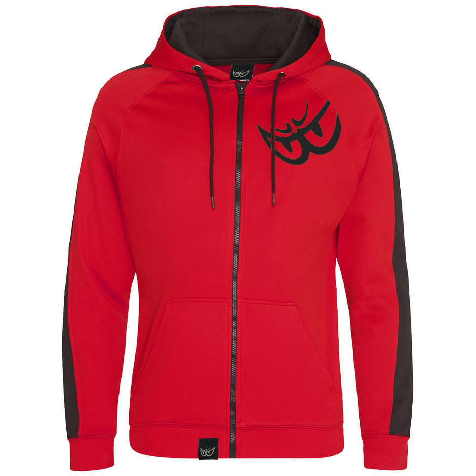 Berik 2.0 Hooded Sweatshirt Front Reißverschluss Gedruckt Rot Schwarz Logo