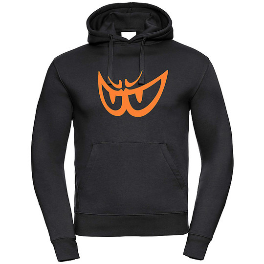 Berik 2.0 Kapuzensweatshirt FC2 mit schwarzem, orangenem Logo bedruckt