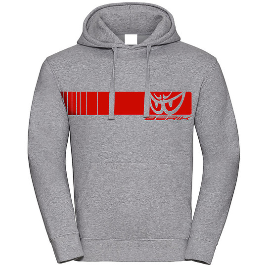 Berik 2.0 Kapuzensweatshirt FC53 bedruckt mit Logo Grau Melange Red