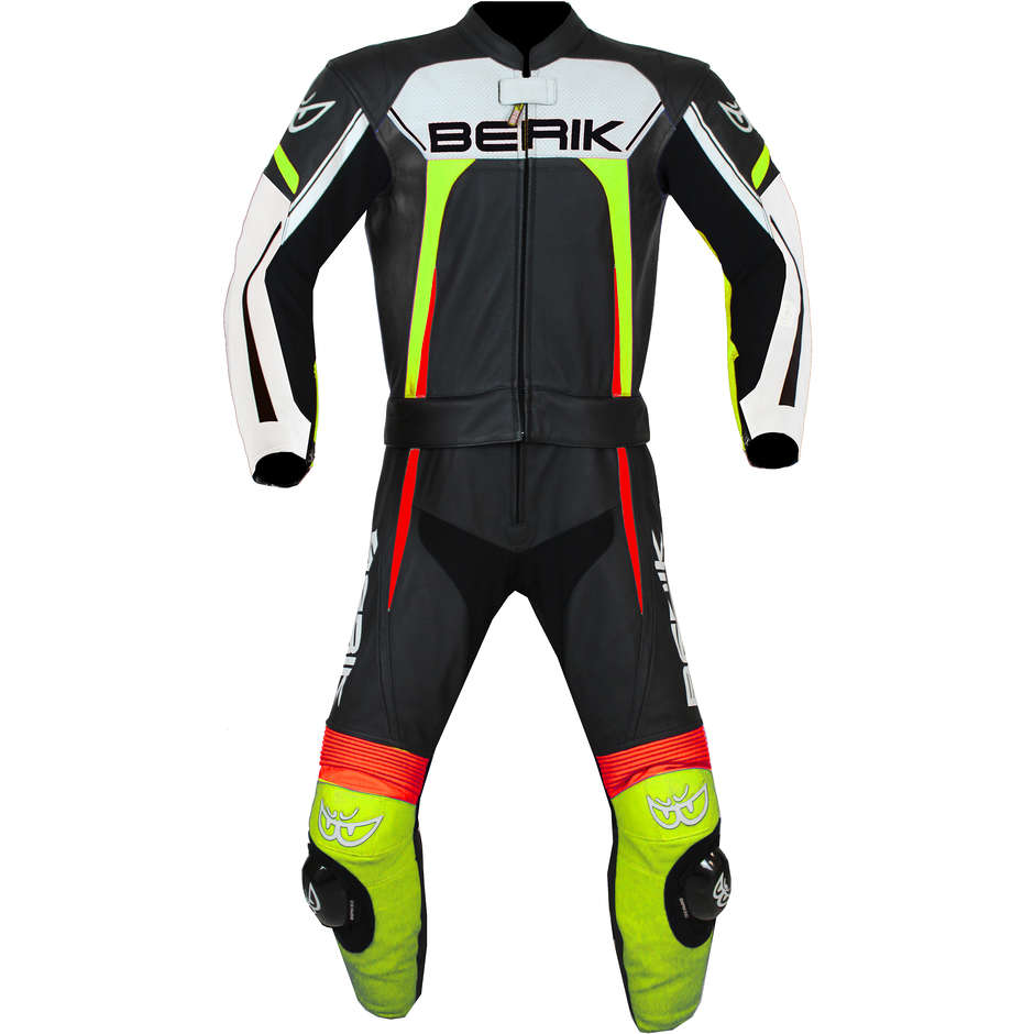 Berik 2.0 Leather Divisible Motorcycle Suit Ls1-9112 Yellow Fluo Black Red