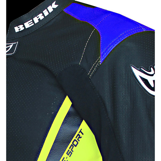 Berik 2.0 Leather Motorcycle Suit Whole Ls1-181332-BK Black Yellow Fluo Blue