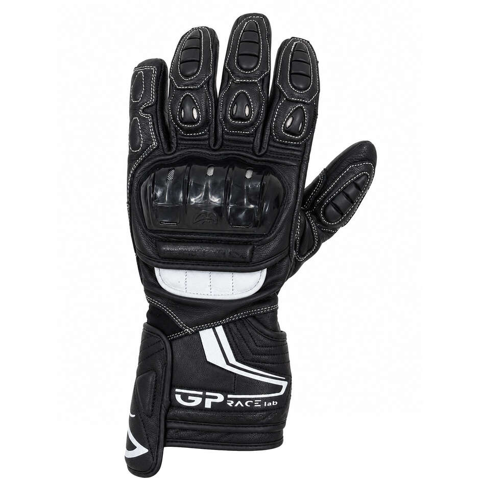 Berik 2.0 Leather Racing Motorcycle Gloves G-205321 Track Pro Black White